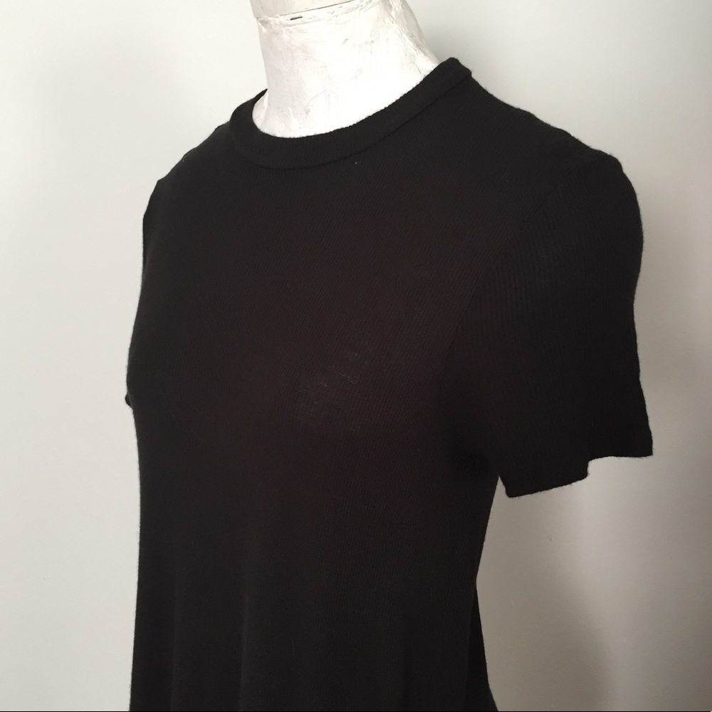 Ten Sixty Sherman Black Ribbed Crew Neck Top Sz M View 2